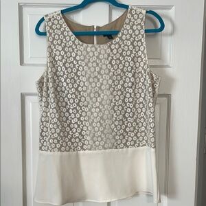 Elegant Cream Floral Lace Women's Top